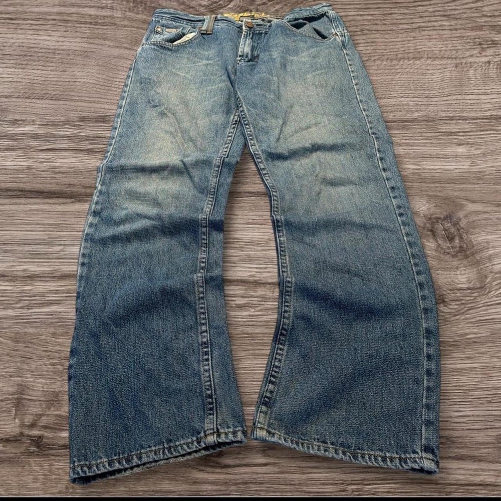34x30 Blue Bootcut Flared Faded 2000s Jeans Y2K Vintage